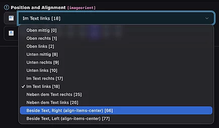 Text & Media imageorient