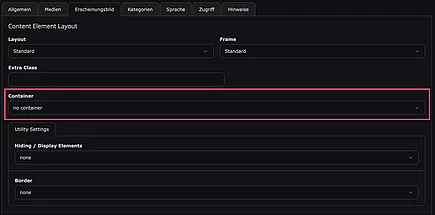 Container für CE Element