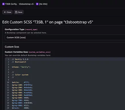 T3SB Config -> edit -> SCSS