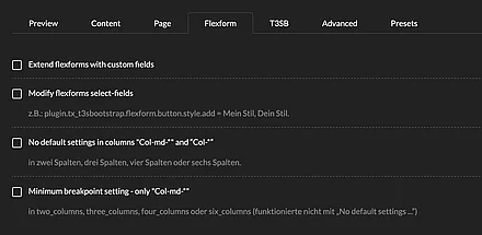Extension Configuration