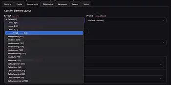 Layout select field